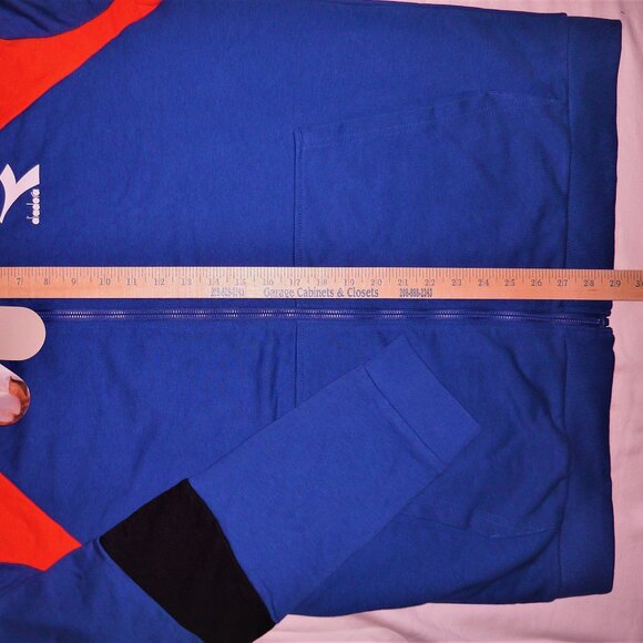 Diadora Hoodie Colorblock french terry Organic Cotton full-zip Blue Regista - Picture 6 of 6